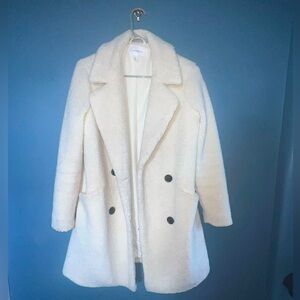White Fuzzy Winter Peacoat from Popsugar